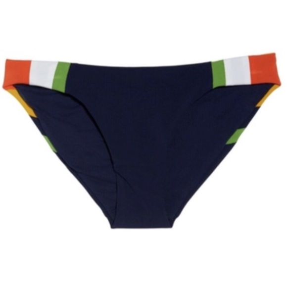 NEW Robin Piccone Casey Side Colorblock Bikini Bottoms Blue [SZ Small ] - Picture 2 of 12